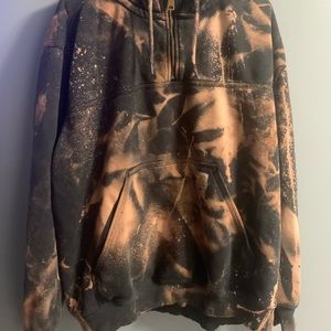 bleach dyed quarter zip carhartt hoodie